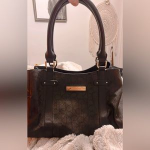 Calvin Klein Double Handled Monogram Hudson Satchel Handbag